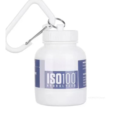 Portable Protein Powder & Pill Storage Keychain Bottle