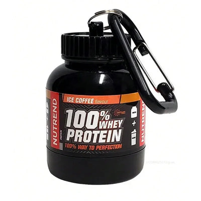 Portable Protein Powder & Pill Storage Keychain Bottle