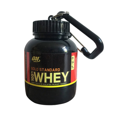 Portable Protein Powder & Pill Storage Keychain Bottle