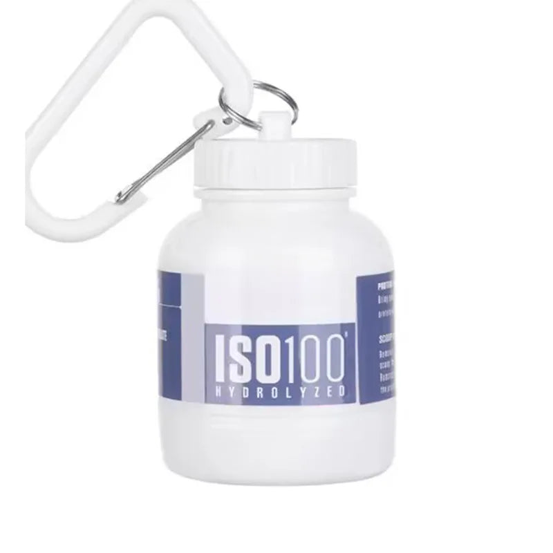 Portable Protein Powder & Pill Storage Keychain Bottle