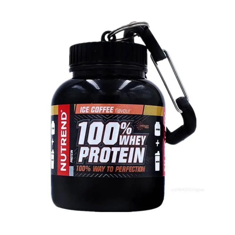 Portable Protein Powder & Pill Storage Keychain Bottle